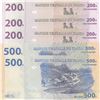 Image 2 : Congo Democratik Republic, 200 Francs (3) and 500 Francs (2), 2013, UNC, p96, p99, (Total 5 consecut