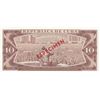 Image 2 : Cuba, 10 Pesos, 1978, UNC, p104b, SPECIMENbr/serial number: CA 01 00000