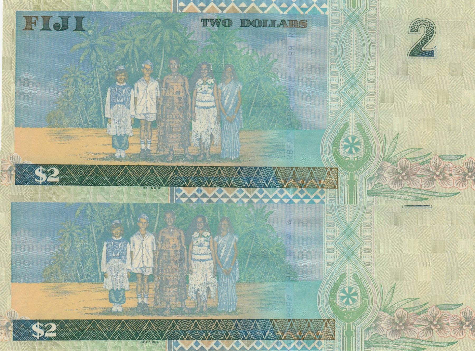 Banknote UNC $2 Dollars Fiji 2002 QEII
