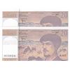 Image 1 : France, 20 Francs (2), 1997, UNC, p151i, (Total 2 consecutive banknotes)br/serial numbers: R.057/ 01