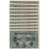 Image 2 : Germany, 5 Mark, 1917, UNC, p56b, (Total 10 consecutive banknotes)br/serial numbers: Z 10762788-97