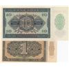 Image 2 : Germany- Democratic Republic, 1 Mark and 10 Mark, 1948, UNC, p9, p12, (Total 2 banknotes)br/serial n