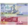 Image 2 : Ghana, 1 Cedi and 5 Cedis, 2015/2019, UNC, p38, pNew, (Total 2 banknotes)br/serial numbers: JP 32987