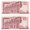 Image 2 : Gibraltar, 1 Pound, 1988, UNC, p20e, (Total 2 banknotes)br/Queen Elizabeth II at right, Serial No: L