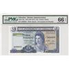 Image 1 : Gibraltar, 20 Pounds, 1977, UNC, p22abr/PMG 66 EPQ, Queen Elizabeth II portrait, serial number: A 68
