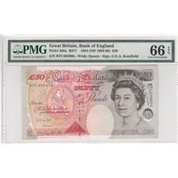 Great Britain, 50 Pounds, 1994, UNC, p388abr/PMG 66 EPQ, Queen Elizabeth II portrait, serial number: