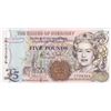Image 1 : Guernsey, 5 Pounds, 1996, UNC, p56cbr/Queen Elizabeth II portrait, serial number: C 709384