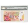 Image 2 : Guernsey, 20 Pounds, 2018, UNCbr/PMG 64 EPQ, Queen Elizabeth II portrait, serial number: TG/W 000584