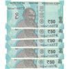 Image 1 : India, 50 Rupees, 2017, UNC, pNew, REPLACEMENT,  (Total 5 consecutive banknotes)br/star, serial numb