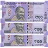 Image 1 : India, 100 Rupees, 2018, UNC, pNew, REPLACEMENT,  (Total 3 consecutive banknotes)br/star, serial num