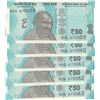 Image 1 : India, 50 Rupees, 2018, UNC, pNew, (Total 5 consecutive banknotes)br/serial numbers: 9DQ 670059-63