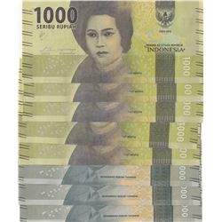 Indonesia, 1.000 Rupiah (5) and 2.000 Rupiah (3), 2000, UNC, p147, p148, (Total 8 consecutive bankno