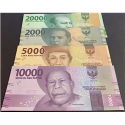Indonesia, 2.000 Rupiah, 5.000 Rupiah, 10.000 Rupiah and 20.000 Rupiah, 2016, UNC,  (Total 4 banknot
