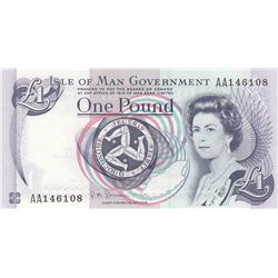 Isle of Man, 1 Pound, 2009, UNC, p40cbr/Queen Elizabeth II portrait, serial number: AA 146108