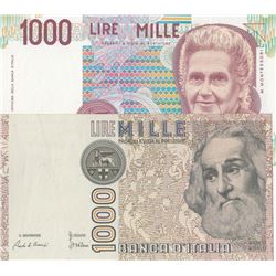 Italy, 100 Lire (2), 1982/1990, UNC, p109, p114, (Total 2 banknotes)br/serial numbers: IC 678039G an