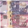 Image 1 : Kenya, 50 Shillings and 100 Shillings, 2019, UNC, pNew, (Total 2 banknotes)br/serial numbers: AB 195