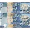 Image 1 : Kenya, 200 Shillings, 2019, UNC, pNew, (Total 2 banknotes)br/serial numbers: AA 3468927 and AA 34689