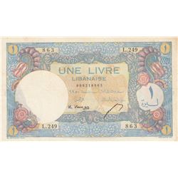 Lebanon, 1 Livre, 1945, XF, p48br/Banque De Syrie Et Du Liban, serial number: L.249/863