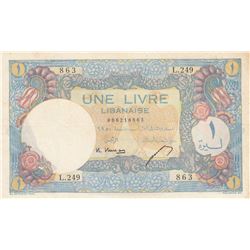 Lebanon, 1 Livre, 1945, XF, p48br/Banque De Syrie Et Du Liban, serial number: L.249/863