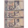 Image 1 : Madagascar, 50 Ariary Folo, 1974-75, VF, p62, (Total 3 banknotes)br/serial numbers: A9/531284, A27 3