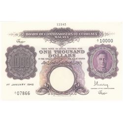 Malaya, 1000 Dollars and 2.000 Dollars, 1942, UNC, p16, p17, REPRODUCTION, (Total 2 banknotes)br/ATT