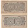 Image 2 : Netherlands, 1 Gulden, 1945, VF/ XF (+), p72, (Total 2 banknotes)br/serial number: 5NF 024591 and 4L