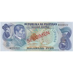 Philippines, 2 Piso, 1974, UNC, p152, SPECIMENbr/serial number: *008322