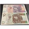 Image 1 : Poland, 10 zlotych and 20 Zlotych, 2012, UNC, p183, p184, (Total 2 banknotes)br/serial numbers: AA 0