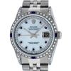 Image 1 : Rolex Mens Stainless Steel MOP Diamond Lugs & Sapphire String Datejust Wristwatch