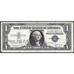 1957A $1 Silver Certificate Note with Courtesy Autograph