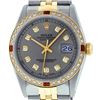 Image 1 : Rolex Mens Two Tone 14K Slate Grey Diamond & Ruby Datejust Wristwatch
