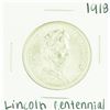 Image 1 : 1918 Lincoln Centennial Commemorative Half Dollar Coin