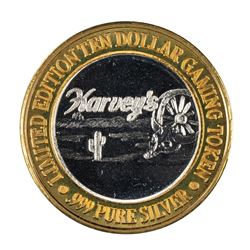 .999 Fine Silver Harveys Resort Lake Tahoe, Nevada $10 Limited Edition Gaming Token