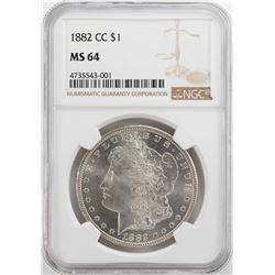 1882-CC $1 Morgan Silver Dollar Coin NGC MS64