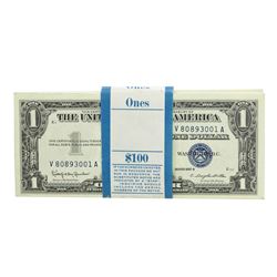 Pack of (100) Consecutive 1957B $1 Silver Certificate Notes