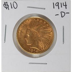 1914-D $10 Indian Head Eagle Gold Coin