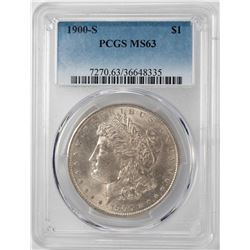 1900-S $1 Morgan Silver Dollar Coin PCGS MS63
