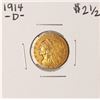 Image 1 : 1914-D $2 1/2 Indian Head Quarter Eagle Gold Coin
