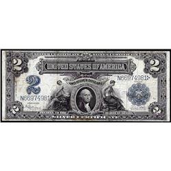 1899 $2 Mini-Porthole Silver Certificate Note