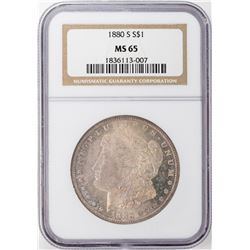 1880-S $1 Morgan Silver Dollar NGC MS65 Nice Toning