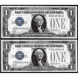 Lot of (2) 1928A $1 Funnyback Silver Certificate Notes