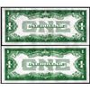 Image 2 : Lot of (2) 1928A $1 Funnyback Silver Certificate Notes