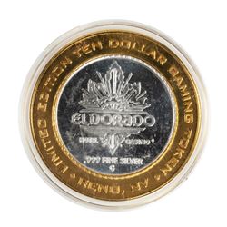 .999 Silver Eldorado Hotel and Casino $10 Casino Limited Edition Gaming Token