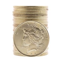 Roll of (20) Brilliant Uncirculated 1922 $1 Peace Silver Dollar Coins