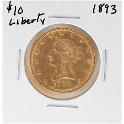 1893 $10 Liberty Head Eagle Gold Coin