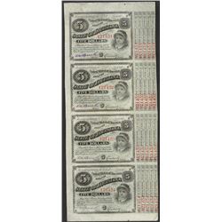 Uncut Sheet of (4) State of Louisiana Baby Bond Obsolete Notes