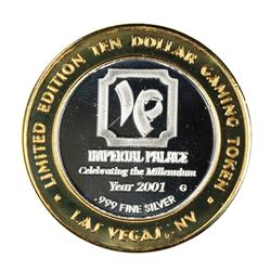 .999 Silver Imperial Palace Hotel & Casino Las Vegas $10 Limited Edition Gaming Token