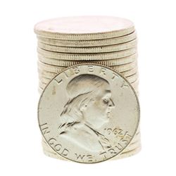 Roll of (20) Brilliant Uncirculated 1962-D Franklin Half Dollar Coins