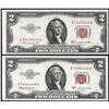 Image 1 : Lot of 1953B & 1953C $2 Legal Tender Notes