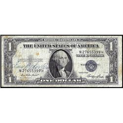 1935E $1 Silver Certificate Note with Courtesy Autograph